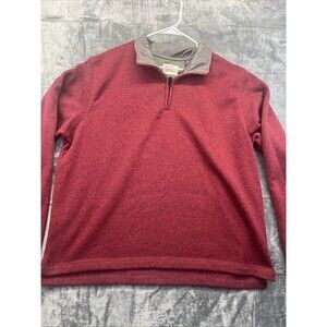 Wrangler Authentics Long Sleeve Fleece 1/4 Zip Red Sweatshirt XL